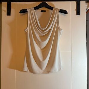 Tahari Ivory Draped Tank Top